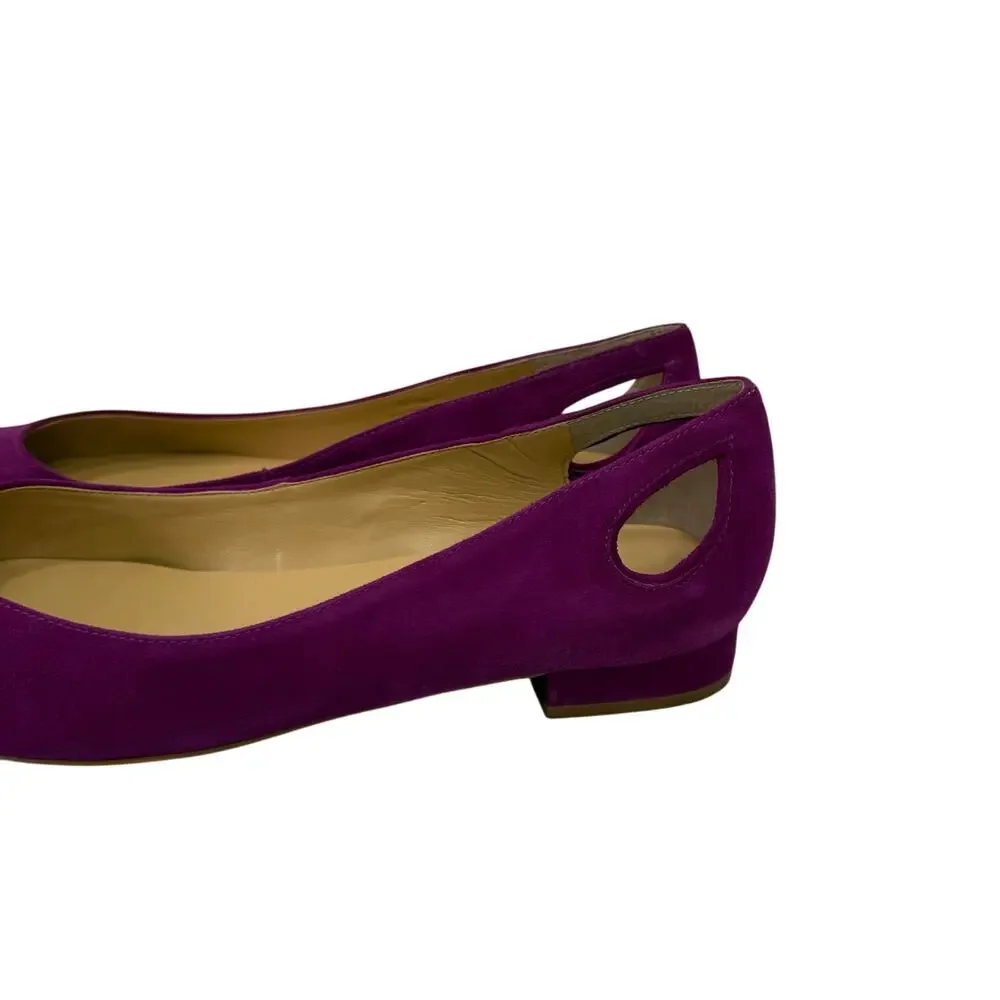 Talbots Women's Shoes sz 9.5 Suede Magenta Cut Out Display Item #25-NN